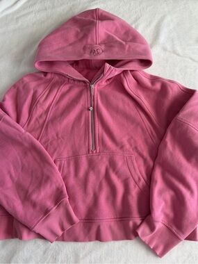 lululemon Scuba oversized pink half zip hoodie